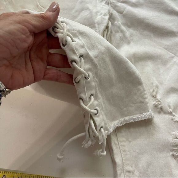 Maurice White Tie Side Cropped Jeans, 5/6 - Picture 2 of 10